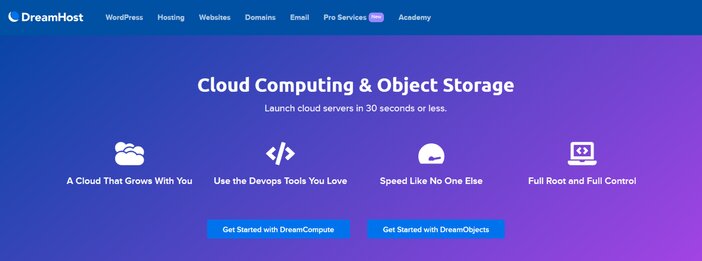 Dreamhost Cloud Homepage