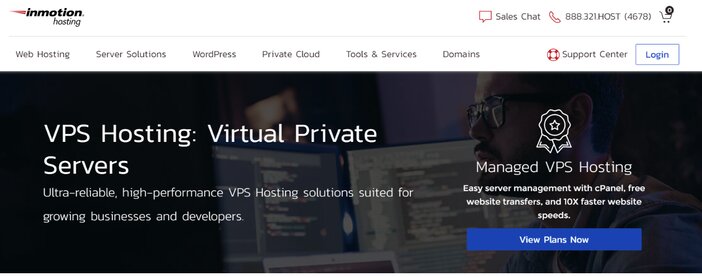 InMotion VPS Hosting Homepage