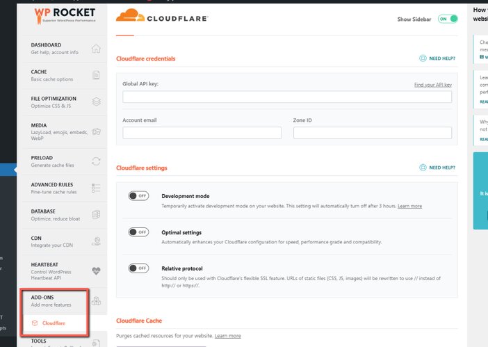 WP Rocket Cloudflare Add-on
